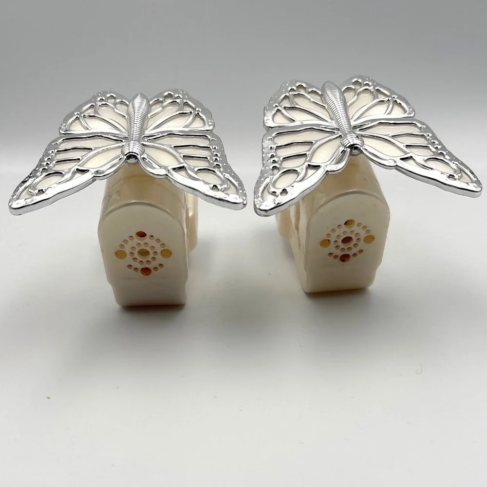 Bath & Body Works 2 Butterfly Wallflowers Set Fragrance Plug In Diffuser Silver
